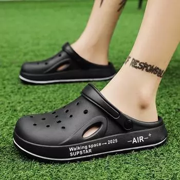 Fashion Eva 46 Slippers Sandals for Men Beach Flip Flop For Women Classic Mules Black Sandals for Men Original Closed Non-slip Work Clog 40-41 бежевый