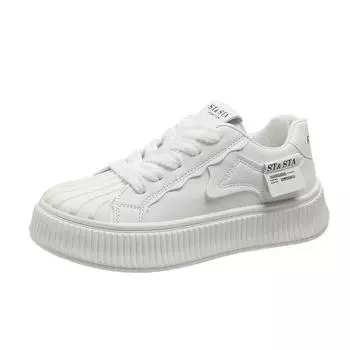 Fashion Fashion Casual White Board Shoes for Women Spring Autumn New Designer Lace Soft Sole Shell Head Luxury Shoes Sneakers Female 35 белый