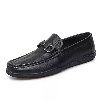 Fashion Fashion Genuine Leather Luxury Shoes for Men Spring Autumn Soft Sloe Loafers Male Casual New Designer Black Men s Driving Shoes 38