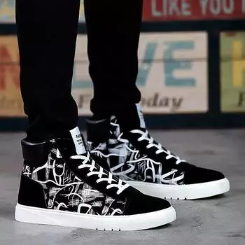 Fashion Fashion Men Vulcanized New Platform Canvas Shoes for Men Summer Graffiti High Top Men s Sneakers 2024 Casual Male Athletic Shoes 39