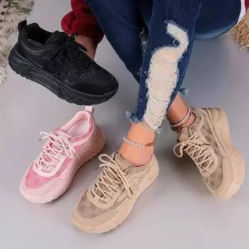 Fashion Fashion Thick Sole Casual Sports Shoes Four Seasons Versatile Comfortable and Breathable Women s Vulcanized Shoes Plus Size 42 40 темные хаки