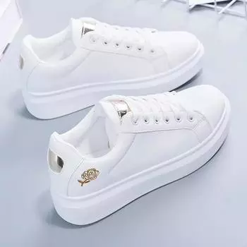 Fashion Fashion White Breathable Women Running Shoes 2024 Spring Autumn Lace-Up Casual Sneakers Zapatos De Mujer Women Outdoor Sneakers 35 золотой