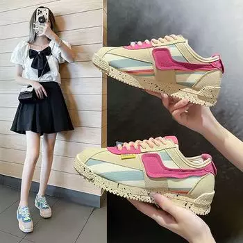 Fashion Fashion Women s Sports Shoes Trend 2024 for Gym Tennis Shoe Female Pink Cute Casual Thick Bottom Sneaker Low Designer Autumn Hit 35