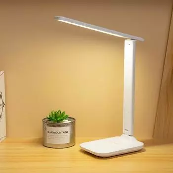 МОДА Складная настольная лампа для чтения USB Touch с регулируемой яркостью для защиты глаз Светодиодная настольная лампа для спальни Студент для чтения USB с зарядкой Ночной светильник 2024