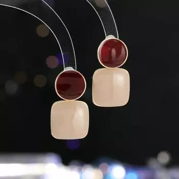 Модные серьги высокого класса геометрические квадратные Майяр капающие масляные нишевые темпераментные Анкара красные взрывные серьги красный