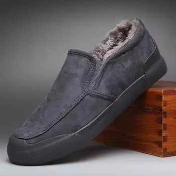 Fashion High Quality Men s Casual Shoes Black loafers Driving Sneakers For Man Fashion Flat Outdoor Winter warm fur Shoes y89 36 бордовый