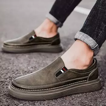 Fashion High Quality New Two-layer Cow Leather Casual Board Shoes Black/khaki/beige Low Top Shoes Comfortable Thick Sole Leather Shoes 37 коричневый