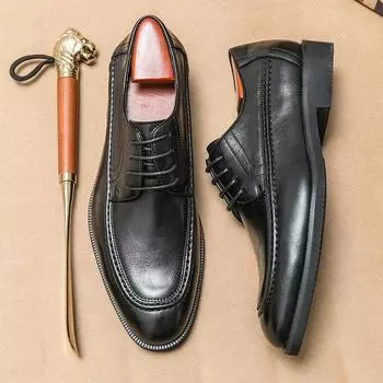 Fashion Highquality Retro Men s Shoes Casual Dress Leather Shoes Brown black Formal Business Derby Shoes Luxury Wedding Shoes 38