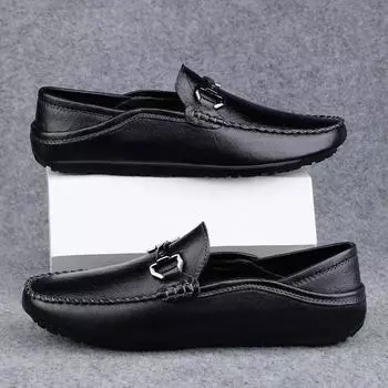 Fashion Leather Shoes for Men Slip-on Moccasin Man Casual Shoe Soft Loafers In Promotion Cowhide 2024 Trend Low Price Size 45 Social Pu 38