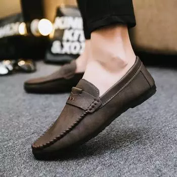 Fashion Leather Shoes for Men Slip-on Man Casual Shoe New In Fashion 2024 Trend Footwear Offer Legitimate High Quality Low Price Social 39