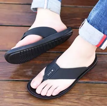 Fashion Light Men s Leather Slippers 2024 Summer Shoes for Men Outdoor Wading Slip On Sandals Soft Beach Antiskid Sports Men s Flip Flop 38 коричневый