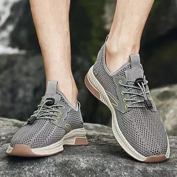 Fashion Lightweight Men Outdoor Casual Shoes Fashion Men s Shoes Mesh Casual Running Shoes for Men Hollow Out Male Comfortable Sneakers 38 абрикосовый