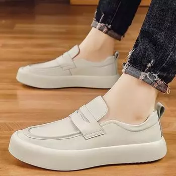 Fashion Male Flats Men Casual Shoes Outdoor 2024 Hot Sale Genuine Leather Mens Loafers Moccasins Breathable Slip on Driving Shoes Men 38 коричневый