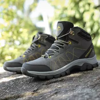 fashion Men Boots Couple Shoe High Top Shoes2024 New Men Women Outdoor Ankle Boots Waterproof Male Sneakers Sport Shoes Hiking Boots Men 36 темно-синий