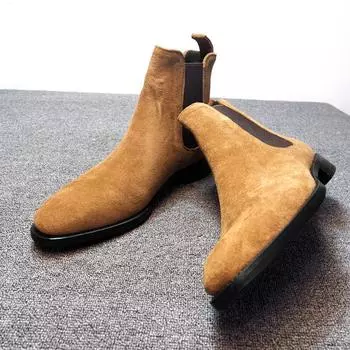 Fashion Men Boots New for 2024 High Quality Men Ankle High Fashion Casual Boot Male Vinage Classic Dress Chelsea Boots Cowboy Boots Mens 39 жёлтый