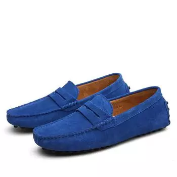 Fashion Men Casual Shoes Fashion Men Shoes Handmade Suede Genuine Leather Mens Loafers Moccasins Slip on Men s Flats Grainy Driver Shoes 38 светло-коричневого