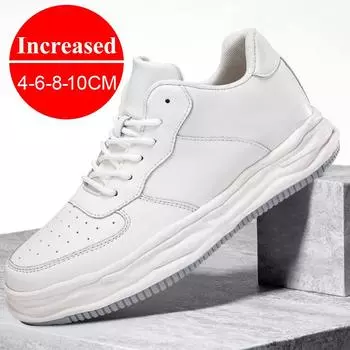 Fashion Men Elevator Shoes 6cm Height Increase Shoes 8cm Invisible Height Increasing Shoes Fashion Low Top Boots Lace Up Sneakers Shoes 37
