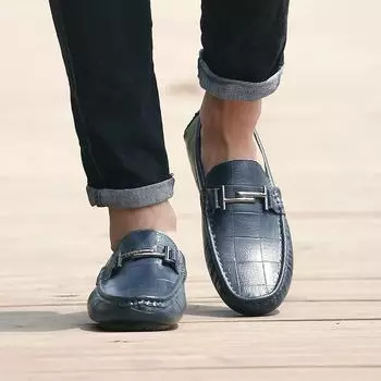 Модные мужские мокасины мягкие OUTDOOR высокого качества, удобные, сшитые вручную нитки, мужские туфли на плоской подошве, синие, мягкие, складные, Bean Shoes 38 коричневый