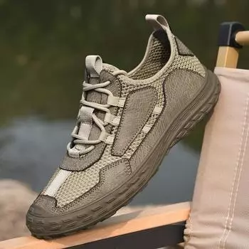 Fashion Men s Outdoor Running Shoes Simple Casual Shoes Lightweight Sports Shoes Hollow Out Breathable Sneakers Non-Slip Hiking Footwear 38 серый