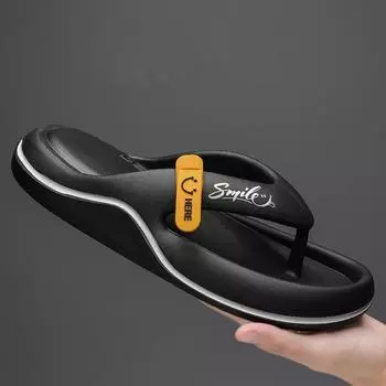 Fashion Men s Platform Flip Flops Summer Soft Sole EVA Slippers for Men Outdoor Casual Beach Shoes Home Non-slip Bathroom Slides Shoes 40 хаки
