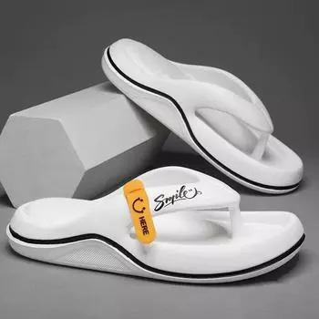fashion Men s Platform Flip Flops Summer Soft Sole EVA Slippers for Men Outdoor Casual Beach Shoes Home Non-slip Bathroom Slides Shoes 40 чёрный