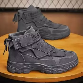 fashion Men s Short Boots New Autumn Winter British Style Fashion Anti-skid Comfortable Flat Shoes Outdoor Walking Sports Leisure Shoes 39 хаки