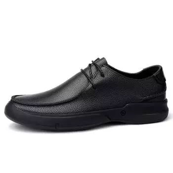 Fashion Men s Spring and Summer Breathable Hollow Casual Leather Shoes Cowhide Soft Middle-aged and Elderly Soft Soles 36 коричневый