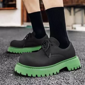 Fashion Men s Summer Small Leather Shoes Tassel Fashion Platform New Trend Versatile Japan Korean Business Casual Shoes Suit Men s Shoes 36 чёрный