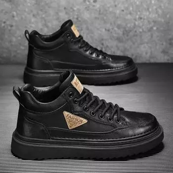 Fashion Men s Work Boots Trendy Casual Sneakers Men Work Shoes Autumn Winter Outdoor High Top Motorcycle Ankle Boots Male 39 коричневый