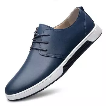 Fashion Men Soft Soled Lace Up Oxford Shoes Luxury Brand Comfortable Blue Genuine Leather Winter New Hiking Shoes Designer Sneaker Male 39 коричневый