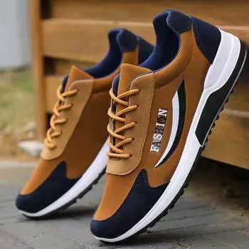 Fashion Men Tennis Shoes Canvas Sports Shoes for Men Lace Up Breathable Casual Sneakers Non-slip Training Footwear Men Vulcanized Shoes 39 коричневый