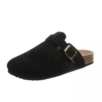 fashion New Concise Retro Outside Flat with Women s Slippers Mules Modern Sandals Buckle Shoes Strap Autumn Winter 39 кофейный