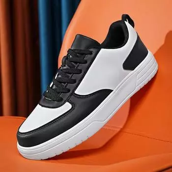 Fashion New Height Increasing Shoes for Men Invisible Elevator Sneakers White Leathe Sport Zapatillas De Hombre Big Size 48 36 чёрный