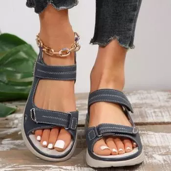 fashion New Hook and Loop Sandals for Women s Summer Lightweight Casual Platform Shoes Blue Girl Outer Anti slip Apricot 42 36 чёрный