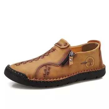 Fashion New large size men hundred percent layer cowhide leather shoes comfortable sports thick soles wear-resistant men s leather shoes 38