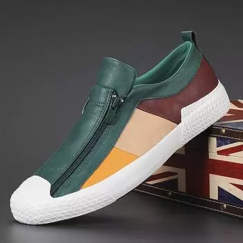 Fashion New Leather Platform Men s Board Shoes Designer Soft-soled Lightweight Sneakers for Men Fashion Luxury Zapatos De Hombre 38