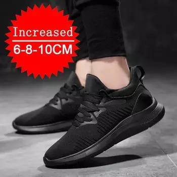 Fashion New Men Sneakers Elevator Shoes Height Increase Shoes for Men Mesh Breathable Height Increasing Shoes Man Increase Shoes 6-10CM 37