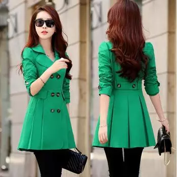 FASHION new spring winter Korean version versatile fashion thin medium and long coat trench coat women s Clothes 4XL.