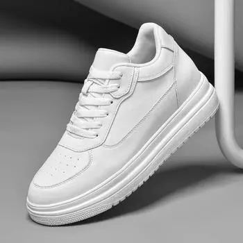 Fashion New Thick Bottom Men Vulcanize Shoes Comfort Men s Casual Shoes Outdoor Wild Sneakers High End Fashion Male Skateboard Footwear 38 белый