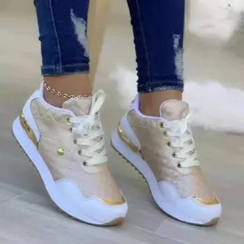 fashion New Women Sneakers Mesh Patchwork Lace Up Ladies Flats Outdoor Running Walking Shoes Comfortable Breathable Female Footwear 35 красный