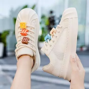 Fashion Outdoor Non-slip Flat Men And Women Shoes Brathable Autumn Man Casual Shoe Comfortable Couple Sneakers Designer White 44 35 бежевый