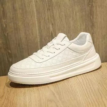 Fashion PARZIVAL High-quality Men s Shoes Brand Shoes Leathers Casual Sneakers Comfort Platform Male Skateboarding Shoe White Footwear 39 белый