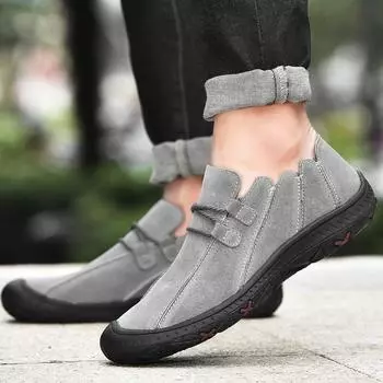 Fashion Personalized men s shoes Comfortable flat bottomed and lightweight Outdoor leisure walking tourism men s Daily office shoes 38 чёрный