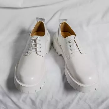 Fashion Platform High Heel Casual Men Brogue Patent Leather Shoe High Quality Man Oxford Dress Shoes All-match Elevator Formal Wedding 38 чёрный