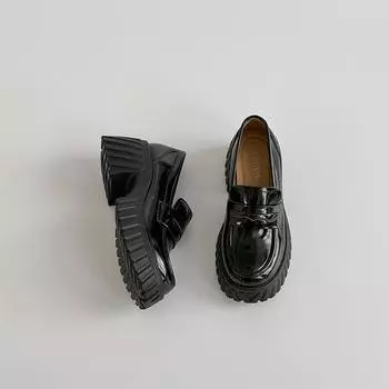 Fashion platform small leather shoes women s summer new versatile retro simple single shoes 35
