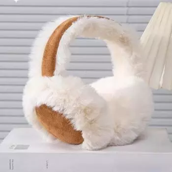 Fashion Plush Ear Muffs Foldable Thicken Wool Ear Cover for Women Men Winter Warm Suede Earflap Outdoor Cold Protection Earmuffs
