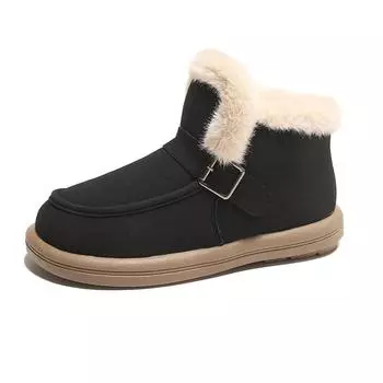 Fashion Plush Women Snow Boots Winter Boots Platform Warm Ankle Boots High Top Casual Cotton Shoe Height Increasing Sneakers Women Shoes 35 коричневый