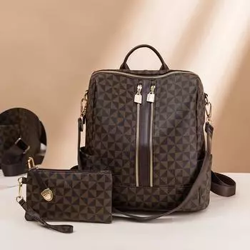 Fashion Printed Backpack Women s Large Capacity Retro Anti-theft Backpack Multi-purpose Leisure Travel Bag