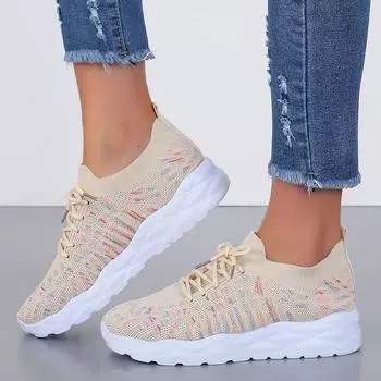 fashion Rimocy Lightweight Slip On Platform Sneakers Women Fashion Colorful Knitted Sock Shoes Woman Casual Running Walking Shoes Ladies 35 синий