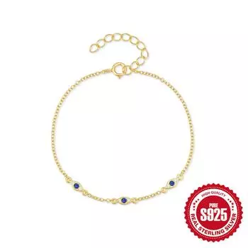 Fashion S925 Sterling Silver Creative Classic Devil S Eye Personalized Mini Simple And Elegant Bracelet 925 silver золотой